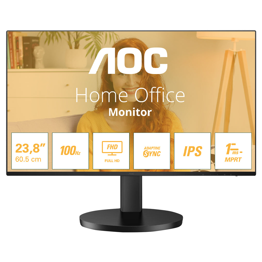 AOC 23.8" IPS. 1920 × 1080 FHD, 100HZ, 8MS GTG