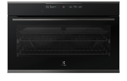 90cm Dark stainless steel multifunction oven with Bake +Steam & pyrolytic cleaning EVEP916DSD