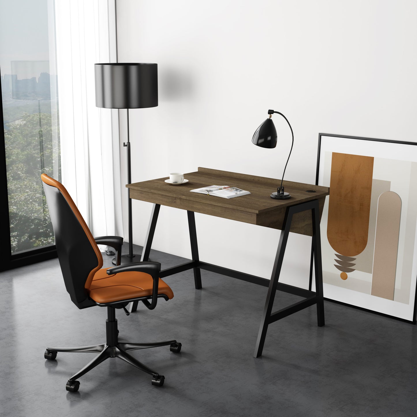 Oak Desk with Lift Up storage nook