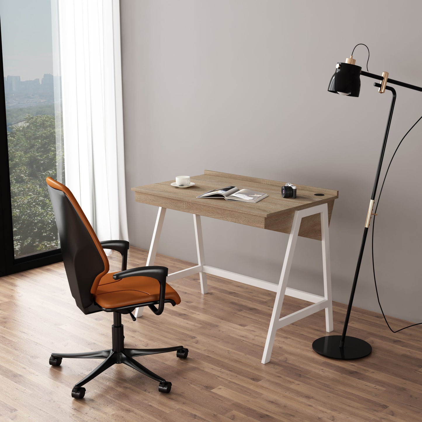 Oak Desk with Lift Up storage nook