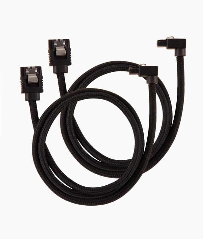 Premium Sleeved SATA 6Gbps 60cm 90° Connector Cable