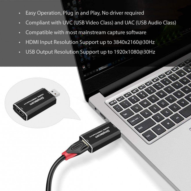 HDMI to USB 2.0 Video Capture Card Full HD 1080p for Live Streaming And Recording