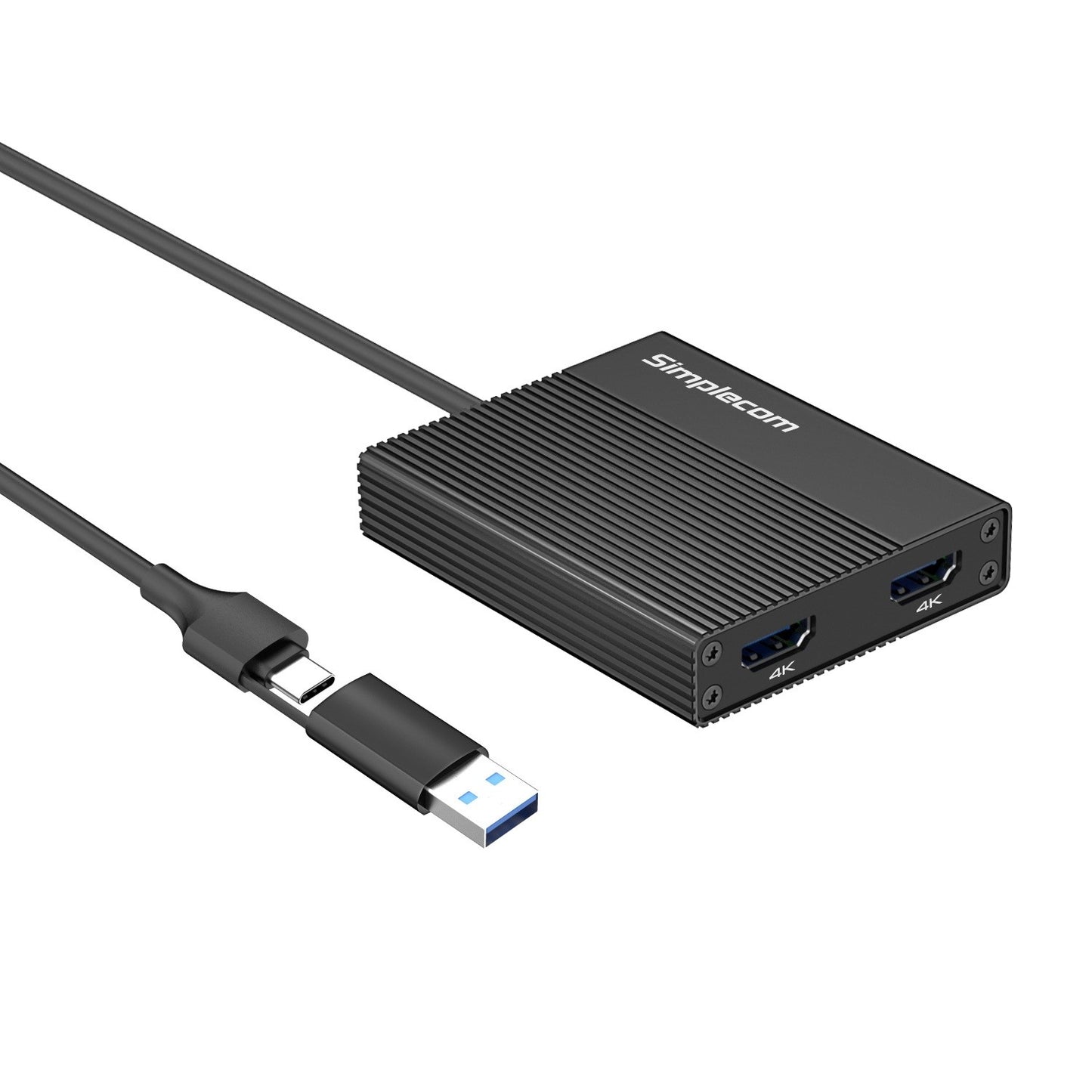 USB 3.0 or USB-C to Dual 4K HDMI Display Adapter