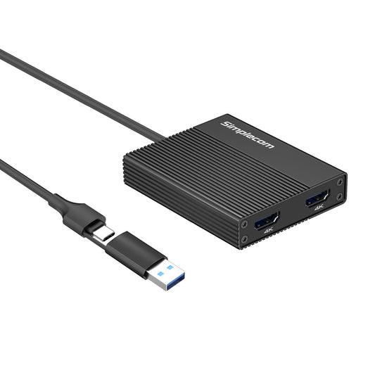USB 3.0 或 USB-C 转双 4K HDMI 显示适配器
