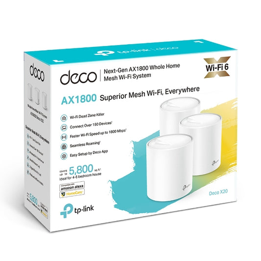 Deco X20 Wi-Fi 6 Whole Home Mesh Wi-Fi System