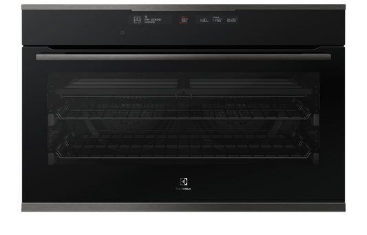 90 厘米深色不锈钢多功能烤箱，带烘烤 + 蒸汽和热解清洁 EVEP916DSD